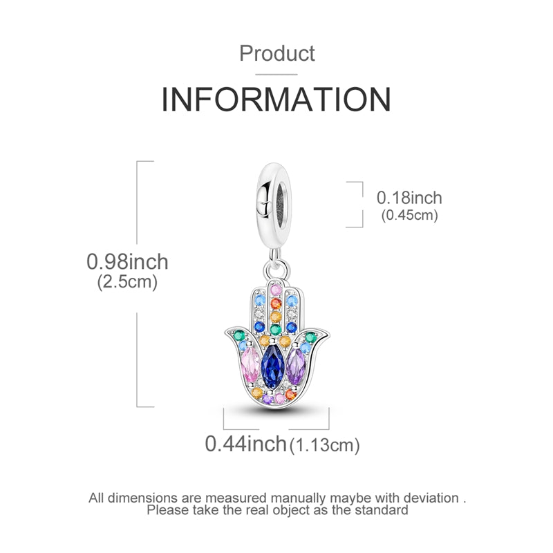 Charm Hamsa con Zirconias