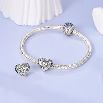 Charm Corazon Con Flores