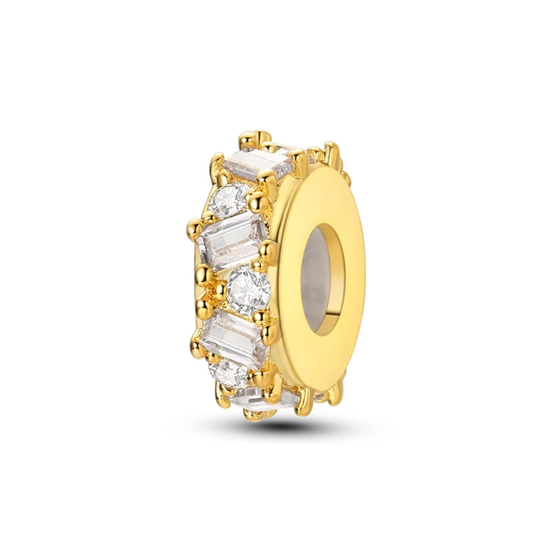 Charm Dorado con Brillos Plateados