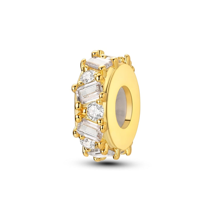 Charm Dorado con Brillos Plateados