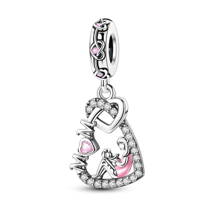 Charm Doble Corazon Mom