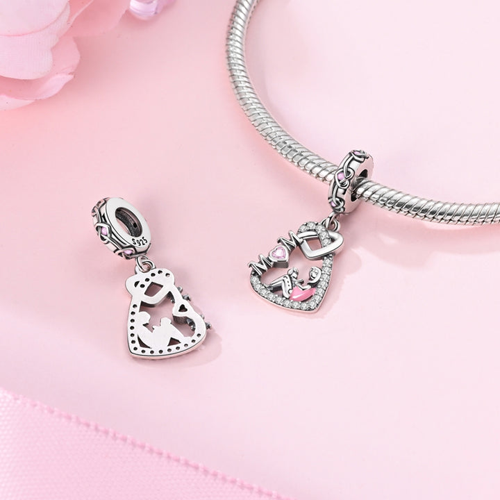 Charm Doble Corazon Mom
