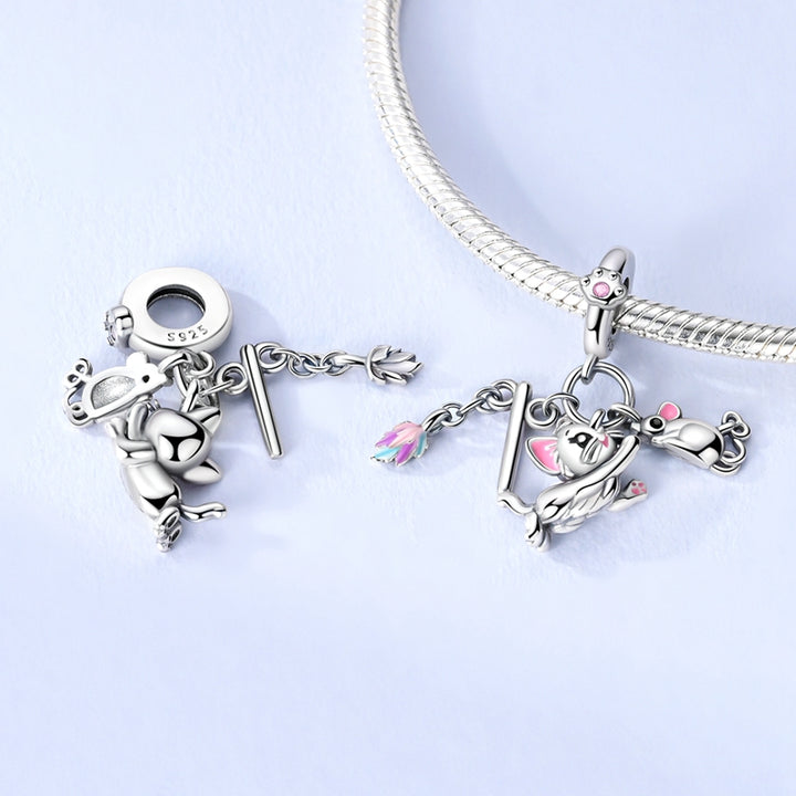 Charm Colgante Gato & Raton