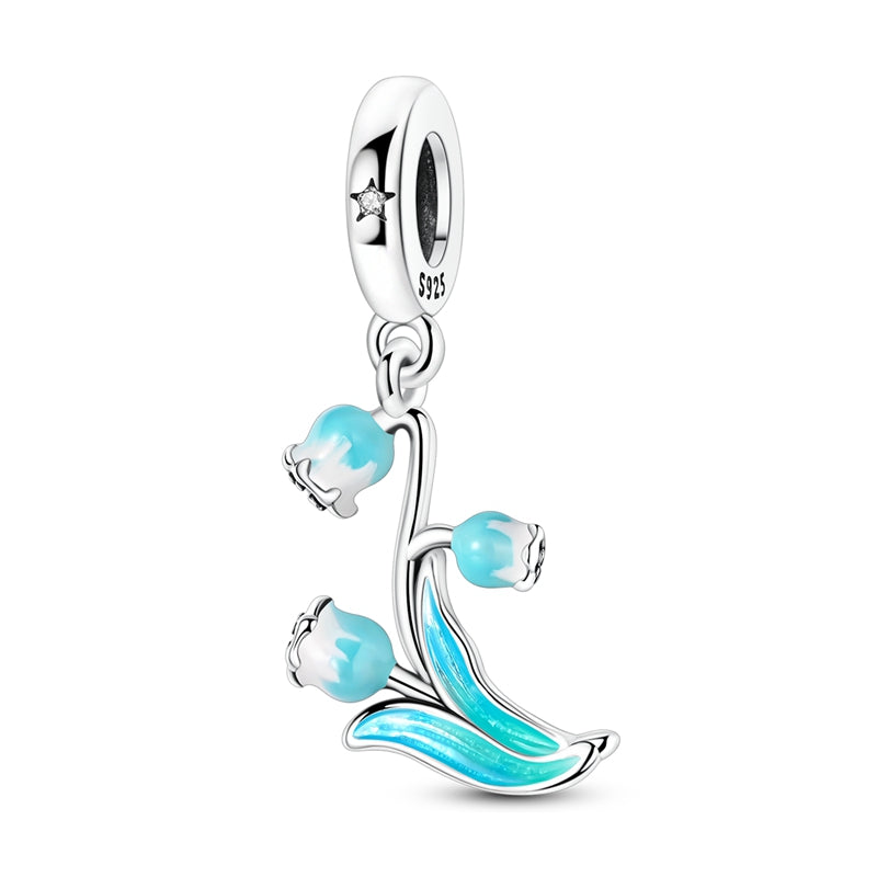 Charm Flores Azules & Blanco