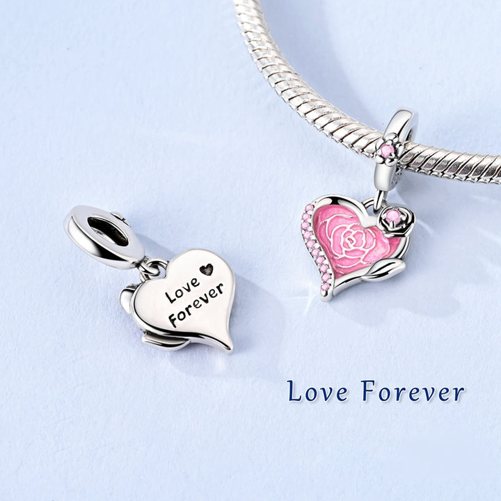 Charm Corazon & Rosa