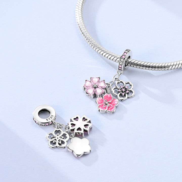 Charm Colgante Flores Rosas