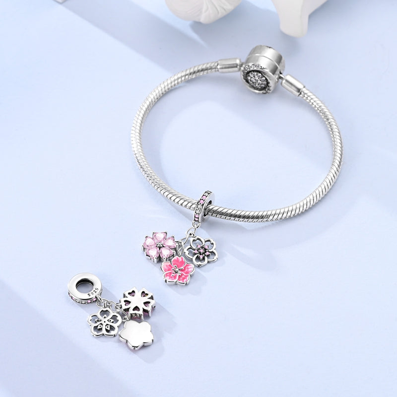 Charm Colgante Flores Rosas
