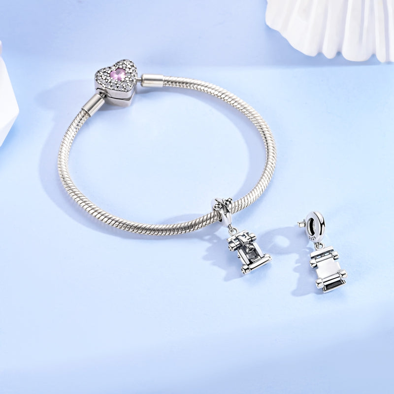 Charm Carrito Plateado