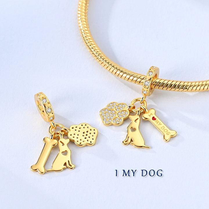 Charm Colgante Cachorro Dorado