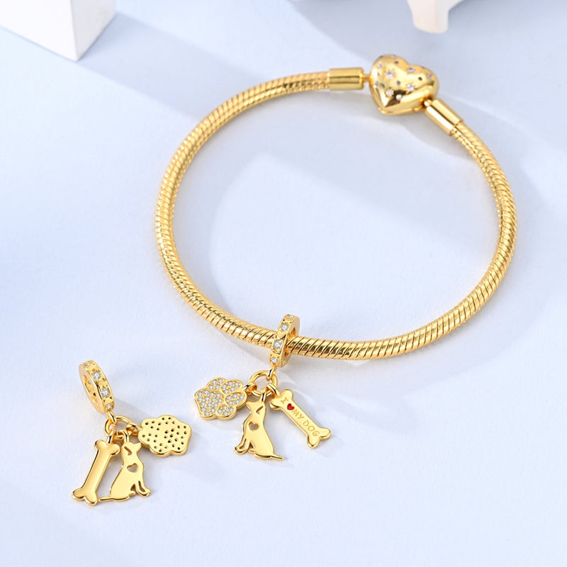 Charm Colgante Cachorro Dorado