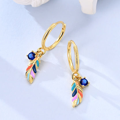 Aretes Plumas Multicolor