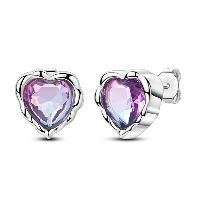 Aretes Corazón Morado