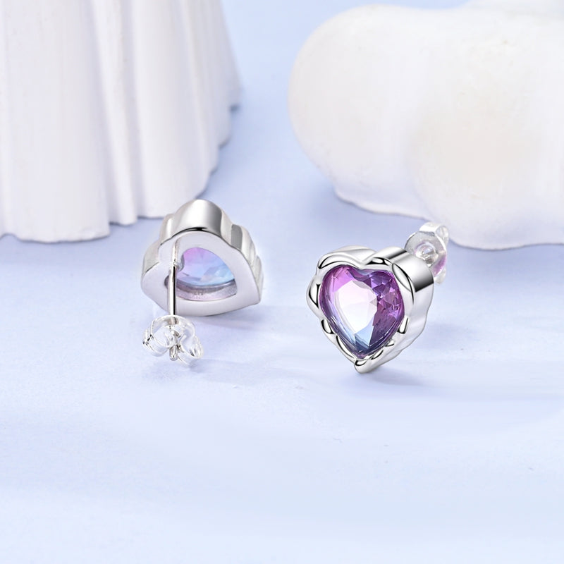 Aretes Corazón Morado