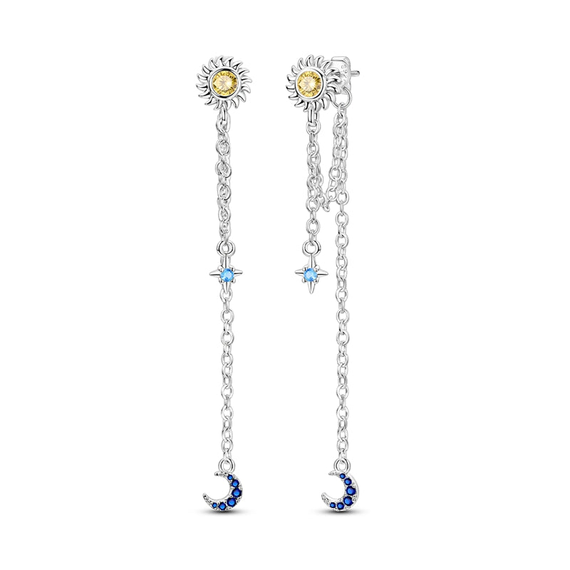 Aretes Diamantados de Sol y Luna