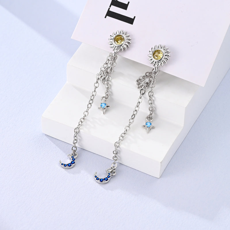 Aretes Diamantados de Sol y Luna