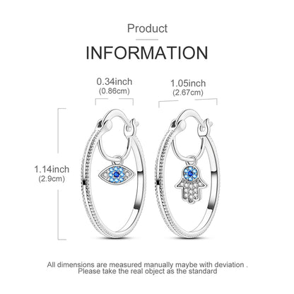 Aretes de  Mano de Fatima y Ojo Turco