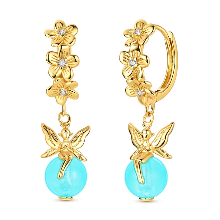 Aretes Flores Doradas & Hadas