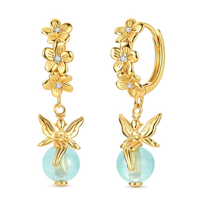 Aretes Flores Doradas & Hadas