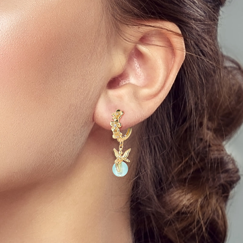 Aretes Flores Doradas & Hadas