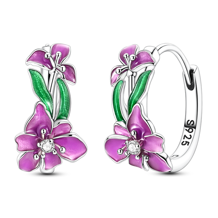 Aretes Flores Moradas