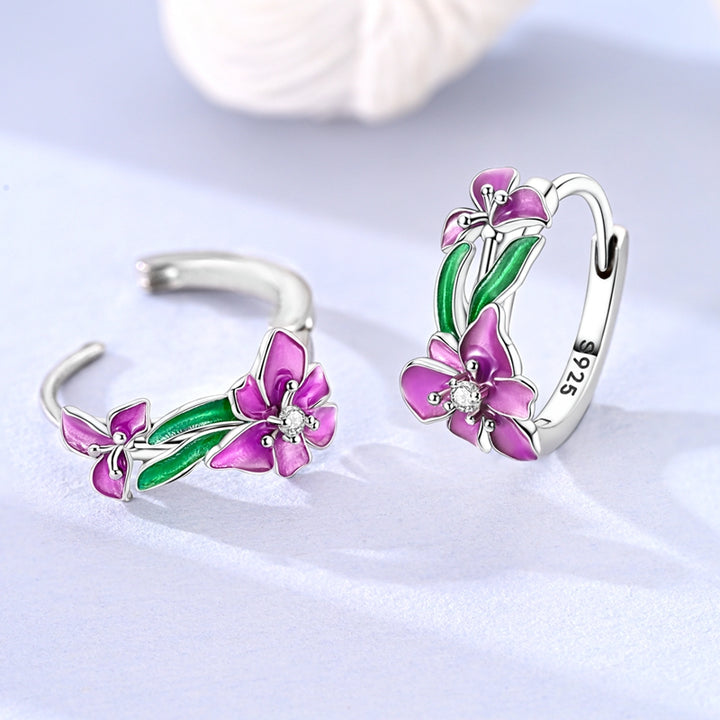 Aretes Flores Moradas