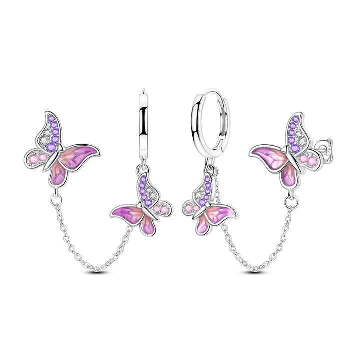Aretes Mariposas Rosas