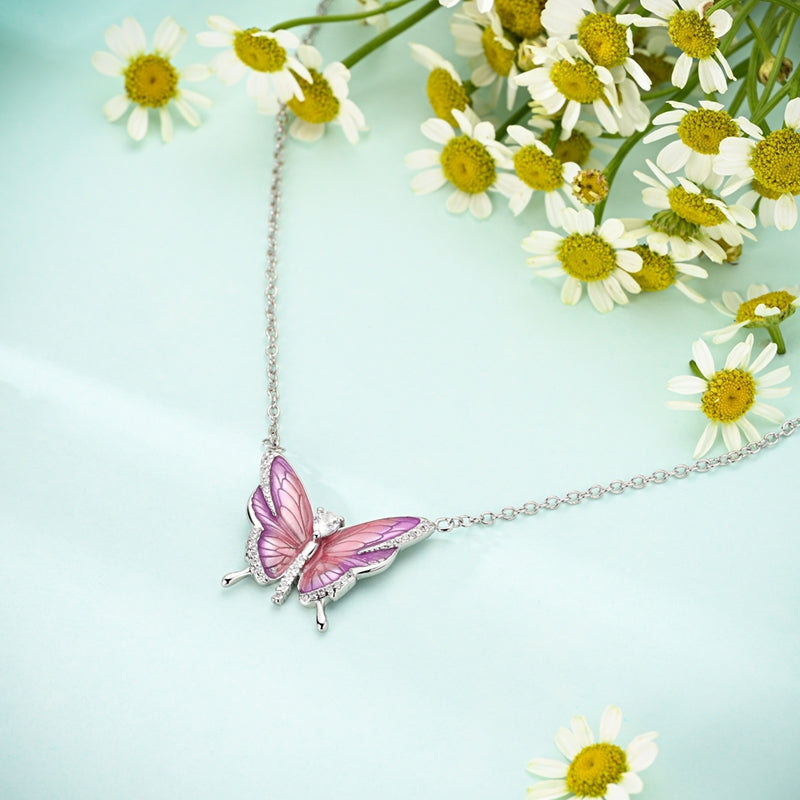 Collar Mariposa Rosa