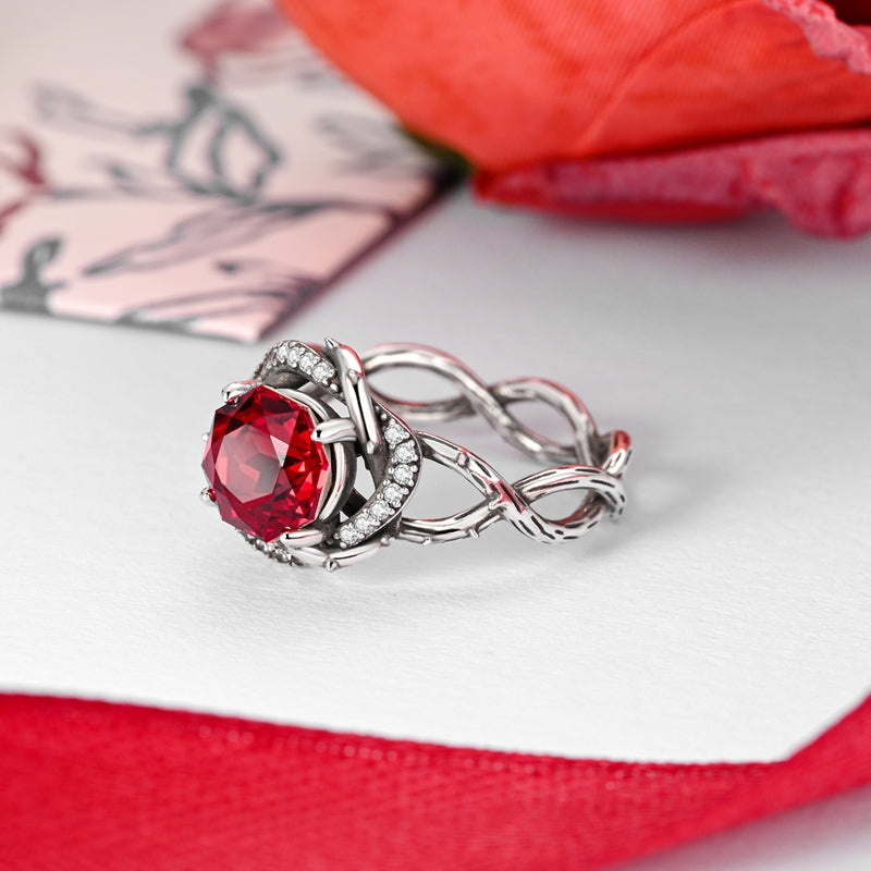 Anillo Rojo Diamantado