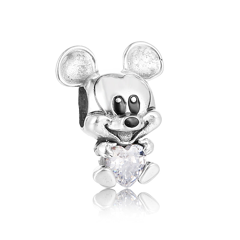 Charm Mickey con Corazón Brillante