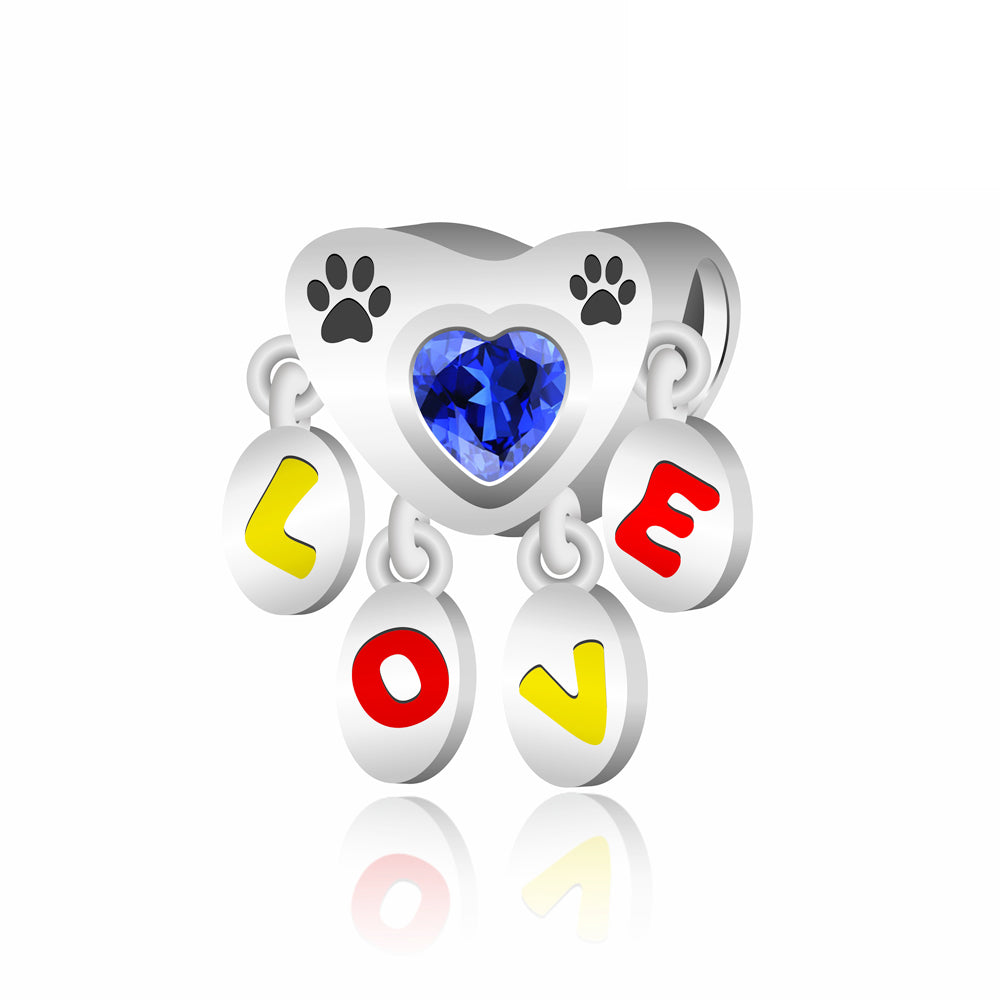 Charm Pet "Love" azul