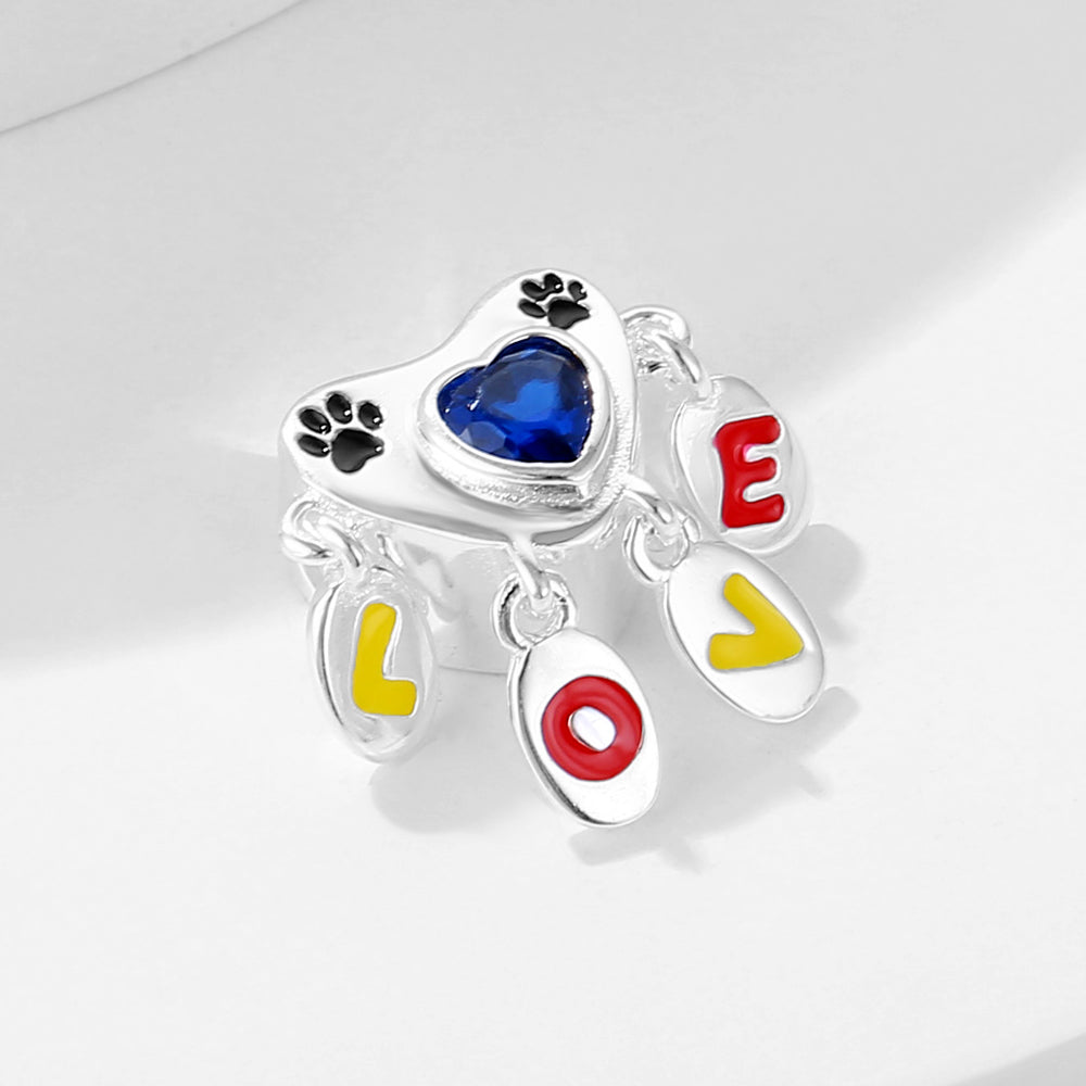 Charm Pet "Love" azul