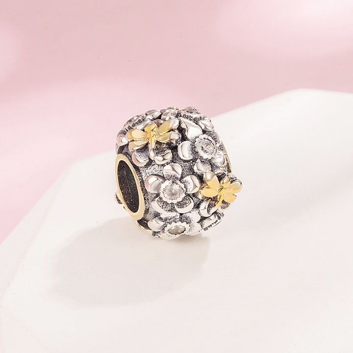 Charm Diamantando De Flores & Libelulas