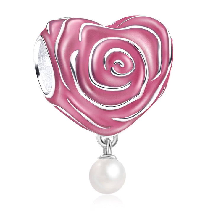 Charm Rosa En Corazon