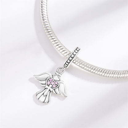 Charm Angel Corazon Rosa