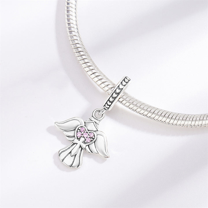 Charm Angel Corazon Rosa