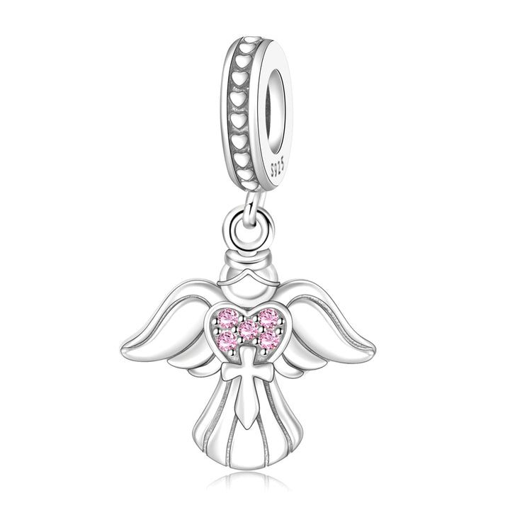 Charm Angel Corazon Rosa