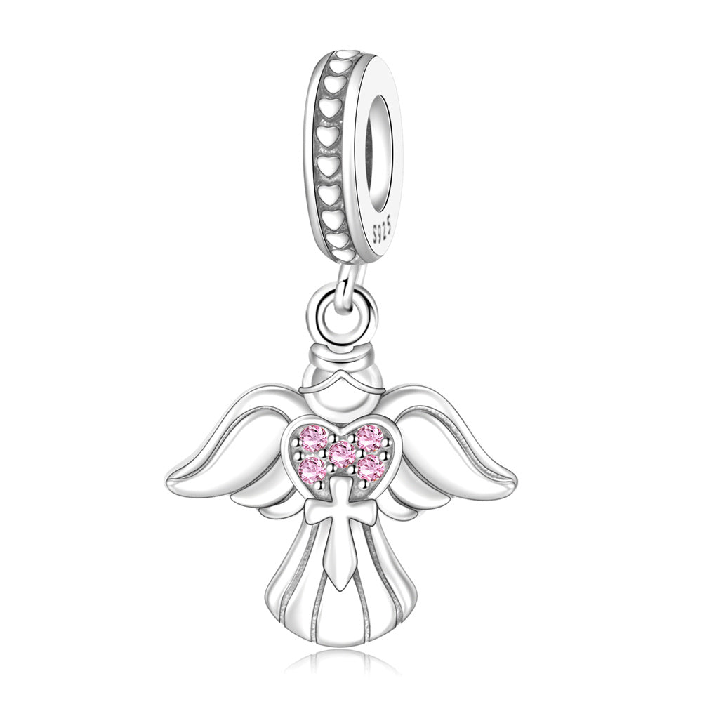 Charm Angel Corazon Rosa