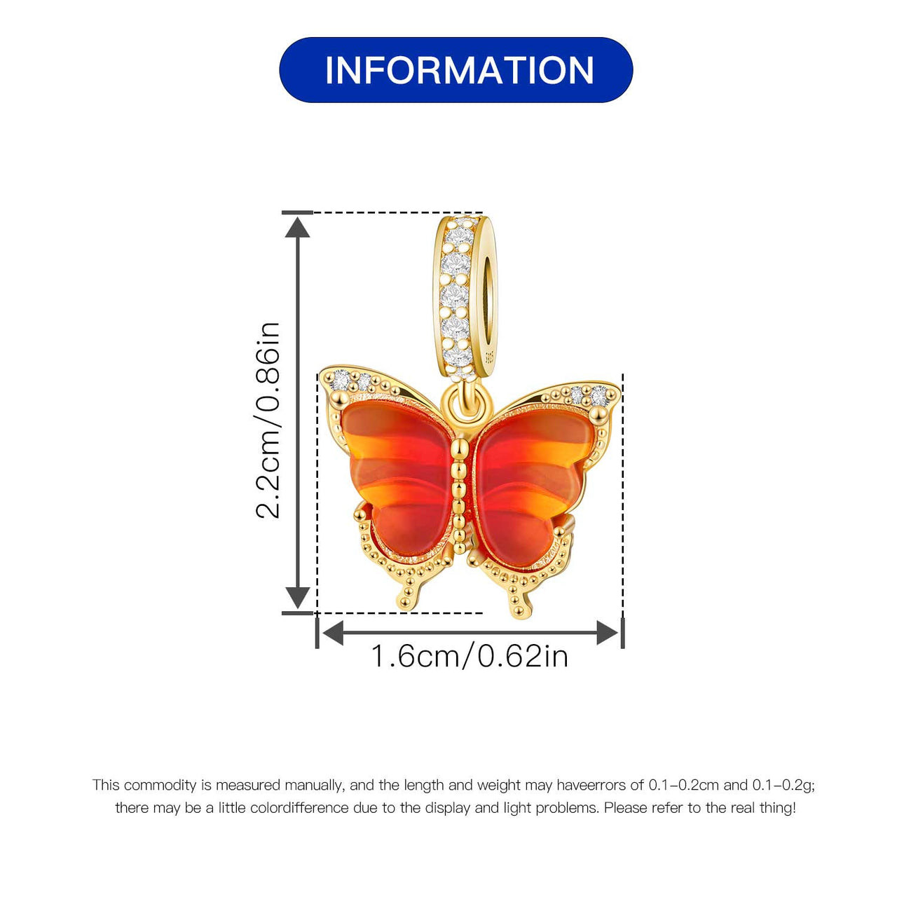 Charm Mariposa Naranja