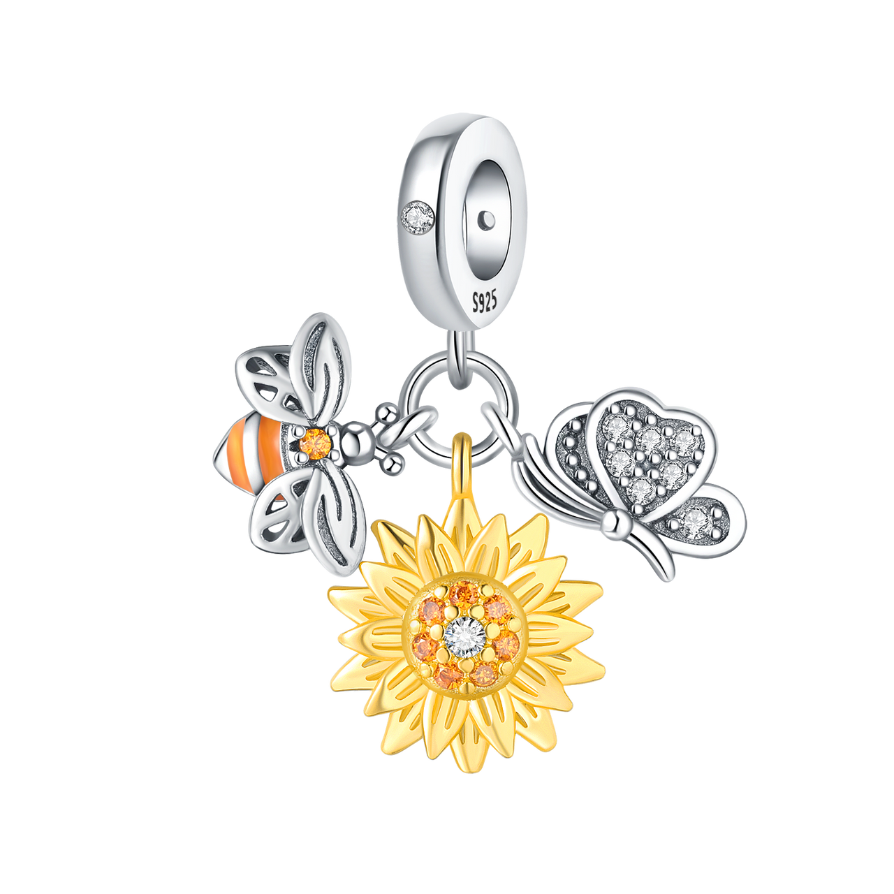 Charm Abeja, Girasol & Mariposa