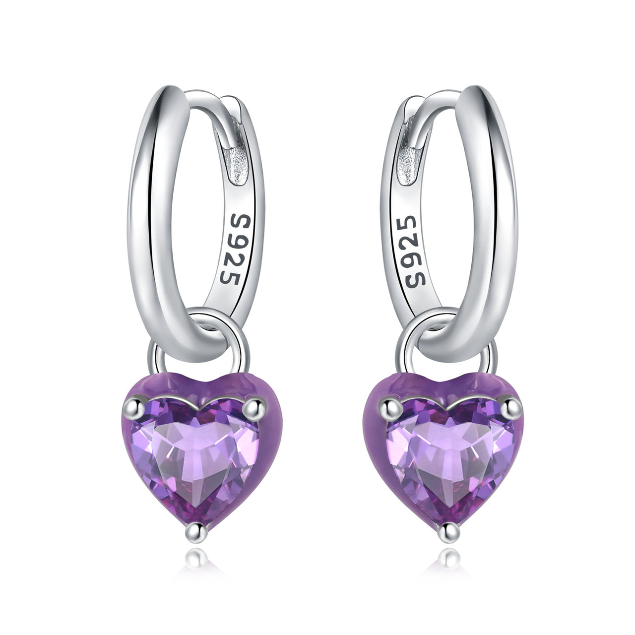 Aretes Corazón Morado "Amor Púrpura"