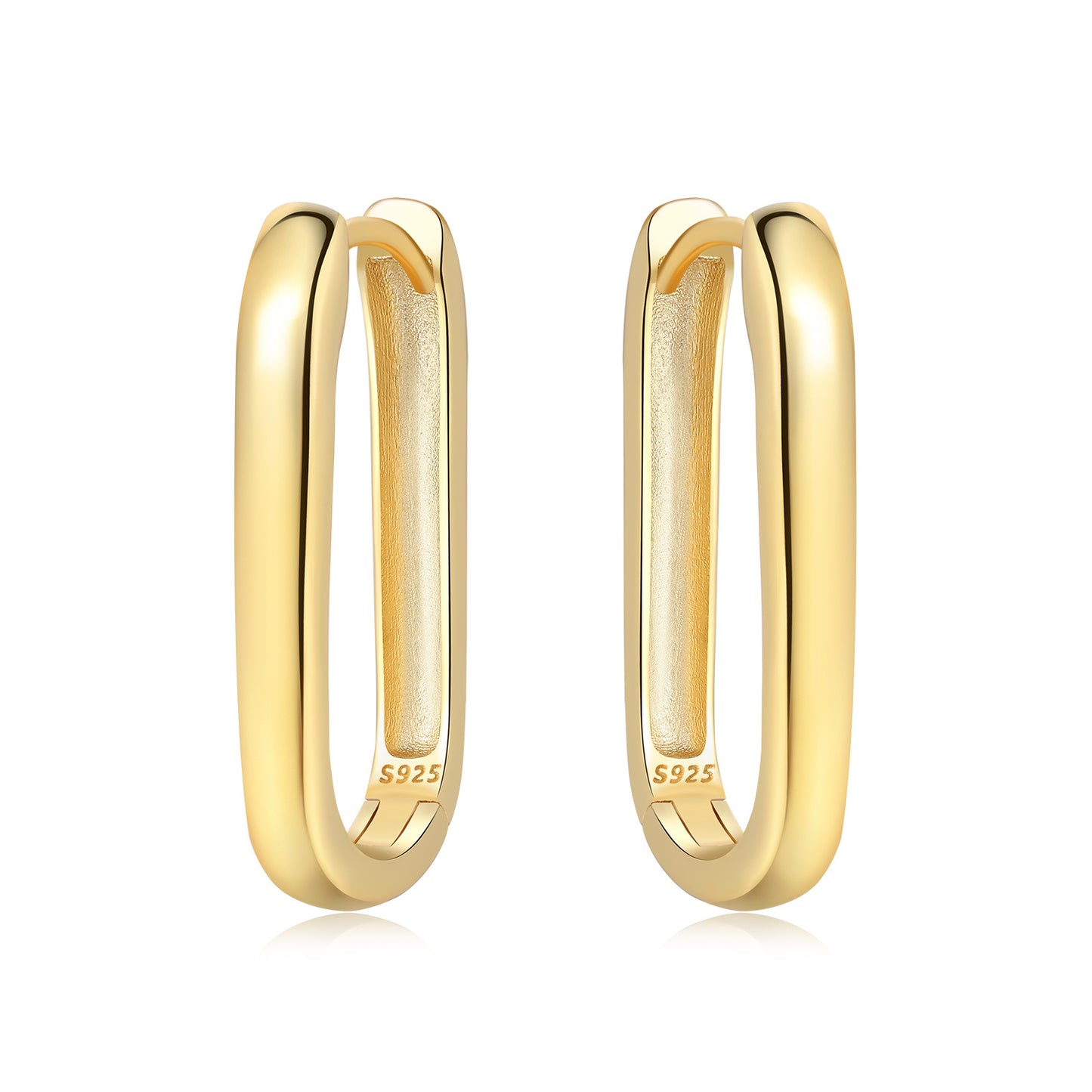 Aretes Dorados Rectangulares