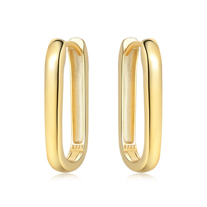 Aretes Dorados Rectangulares