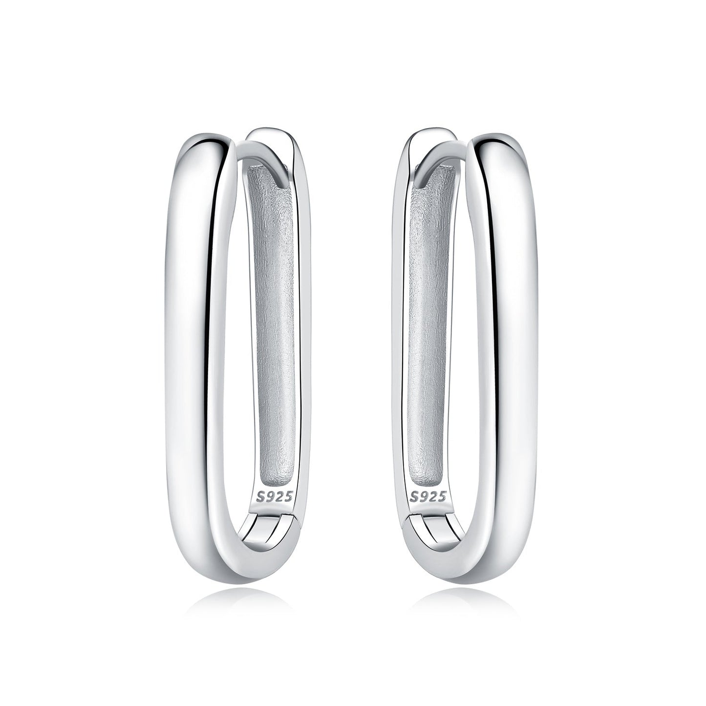 Aretes Plateados Rectangulares