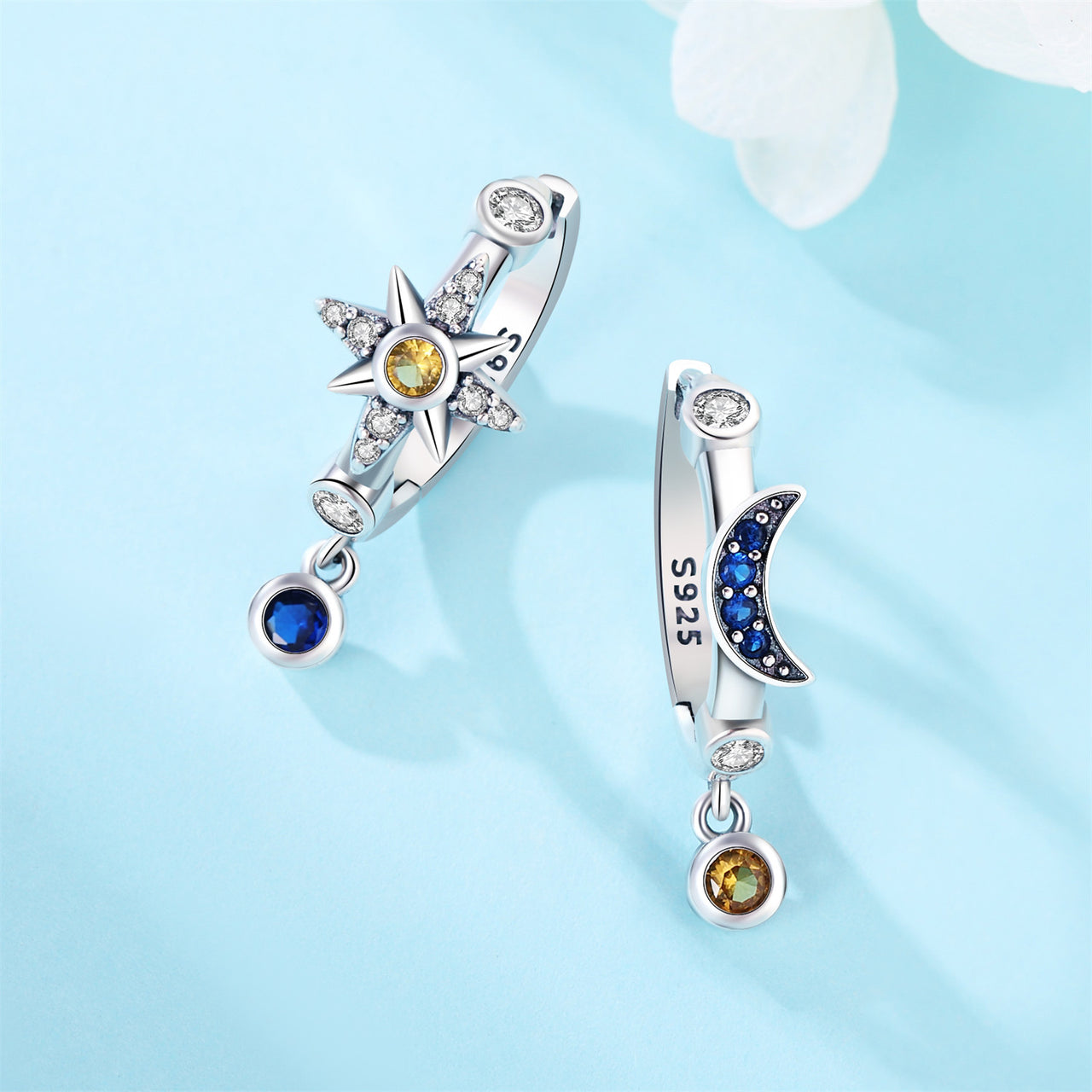 Aretes Luna y Estrellas "Día y Noche"