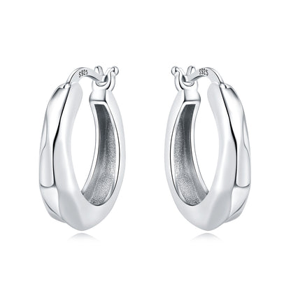 Aretes Geometricos Plateados