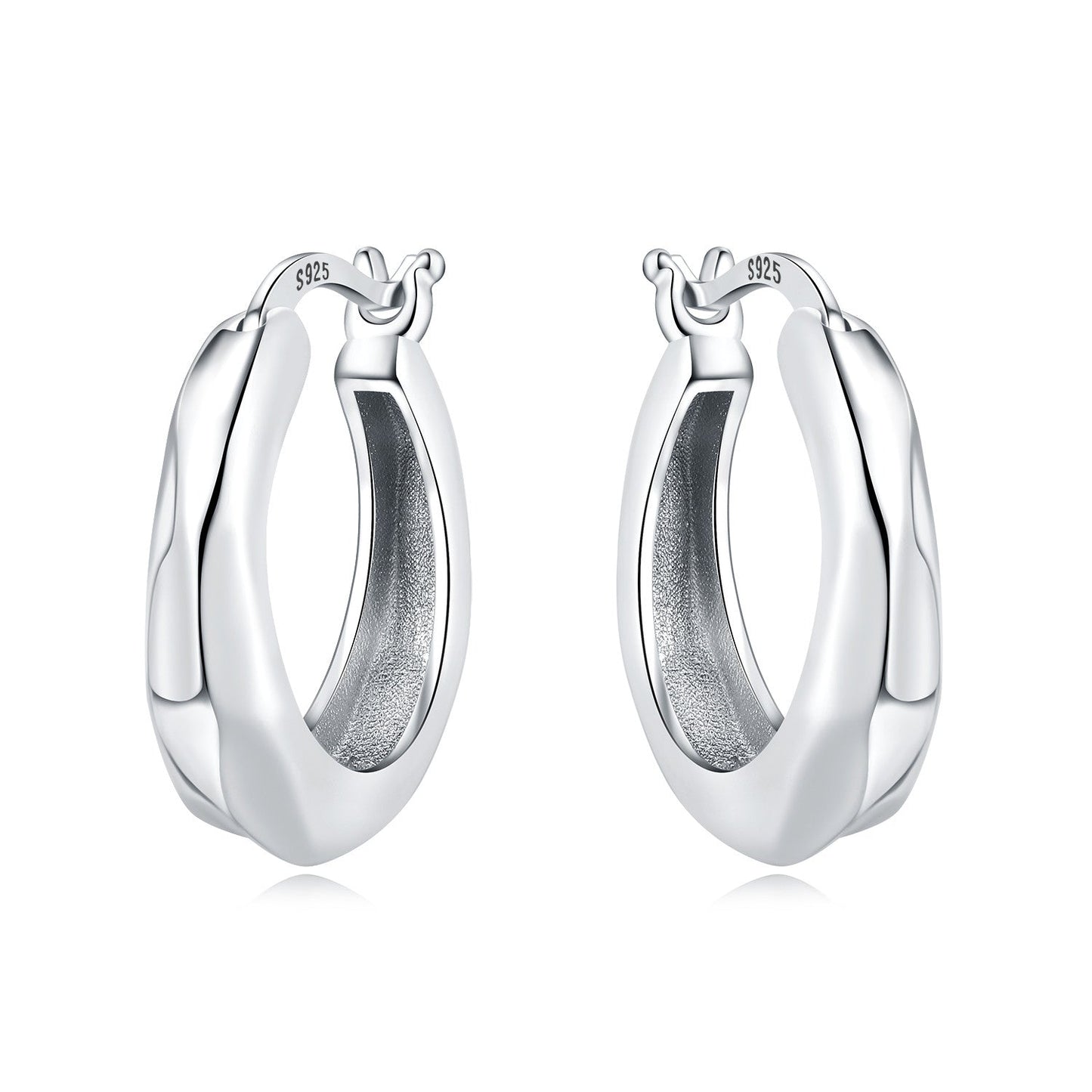 Aretes Geometricos Plateados