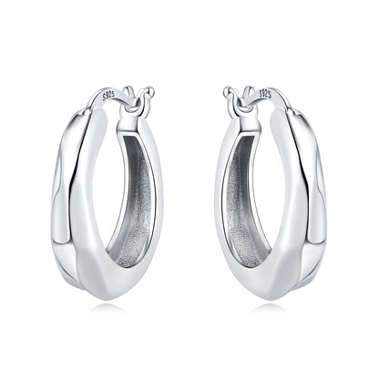 Aretes Geometricos Plateados
