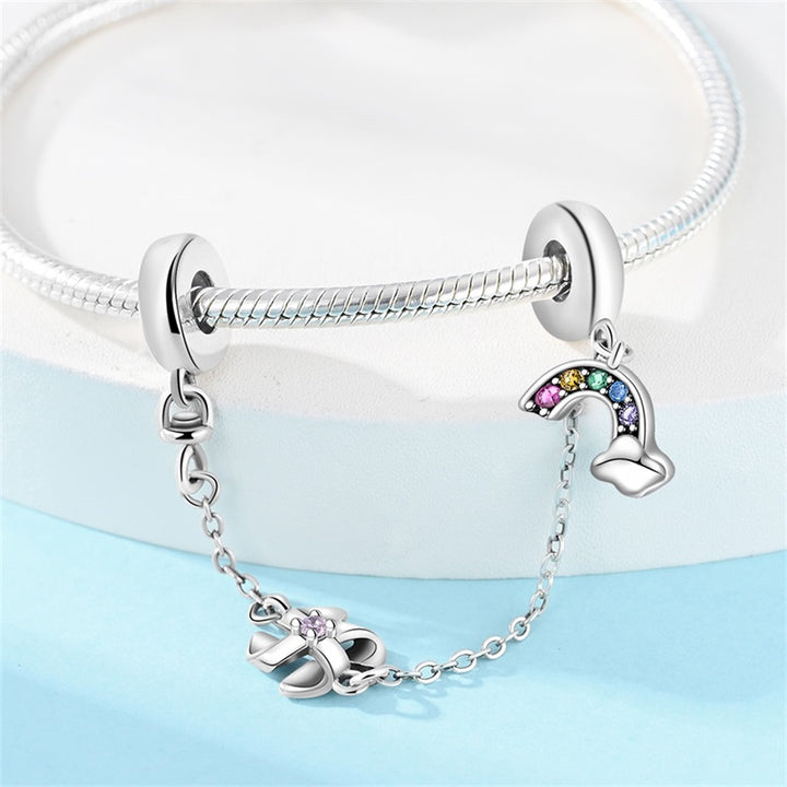 Cadena de Seguridad Arcoíris y Flor