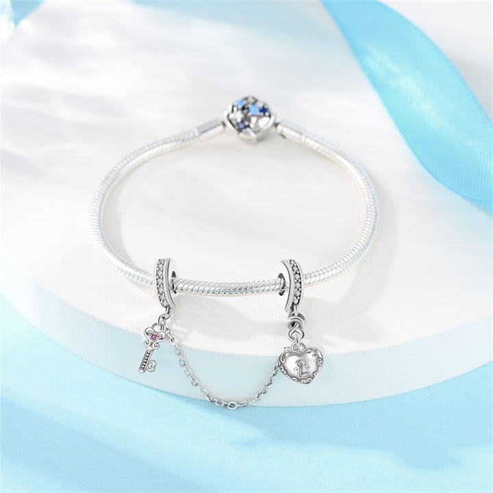 Cadena de Seguridad Llave y Corazón Secreto