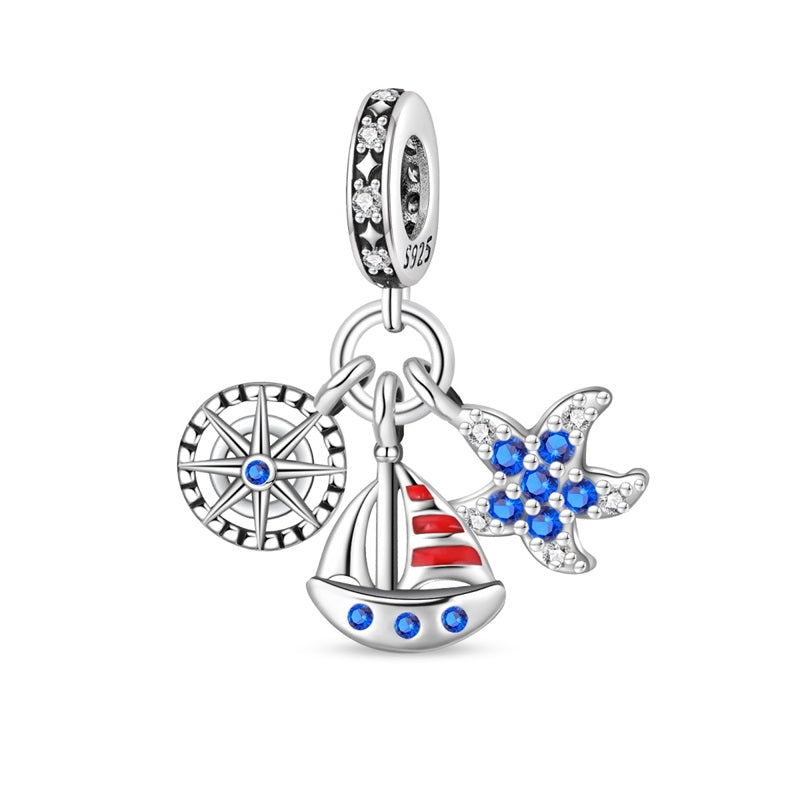 Charm Brujula, Barco y Estrella de Mar